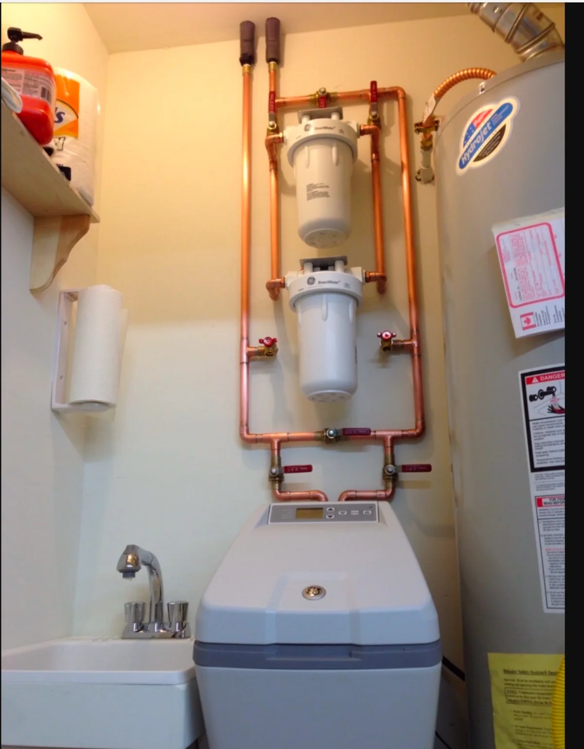 Water treatment system plumbing installation